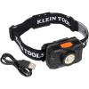 imageKlein Tools 56414 Rechargeable 2Color LED Headlamp Fabric Strap Spotlight Floodlight Red LED 800 Lumens USB Cable Camping RunningFLASHLIGHT