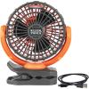 imageKlein Tools PJSFM2 Lithium Battery Operated Fan Rechargeable Mini USB Fan with Clip On Hang Hole and Magnet Mounting Portable OrangeGray7Inch