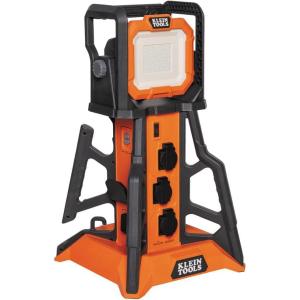 imageKlein Tools 29610 PowerHub 6 Surge Protected Covered 15A Outlets 5000 Lumen Work Light 4 USB Ports Builtin GFCI Overcurrent Protection