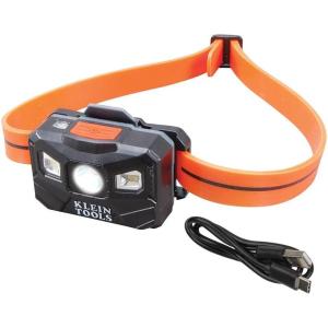 imageKlein Tools 56064 Rechargeable AutoOff LED Headlamp Silicone Strap 400 lms AllDay Runtime for Work Running Outdoor Hiking CampingFLASHLIGHT