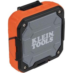 imageKlein Tools AEPJS2 Bluetooth Speaker With Magnetic Strip and Hook Rechargeable Wireless and Aux Capable Hands Free Capable 10 Hr Run Time IP54 Dust and Water ResistantBluetooth Speaker