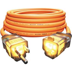 imageKlein Tools EXC2515 123 SJEOW 25Foot Extension Cord LED Ends Daytime Visibility Flexible in Cold Weather 999 Copper Wire 15A IndoorOutdoor