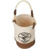 imageKlein Tools 5104MINI Mini Tool Bucket AllPurpose Tool Bucket with LeatherBottom Nuts and Bolt Bag with Reinforced Rope Handle Small Utility PouchBucket