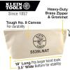imageKlein Tools 5539LBLU Zipper Bag Large 16Inch Canvas Tool Pouch for Tool Storage with Brass Zipper and Grommet for Hanging BlueNatural