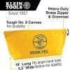 imageKlein Tools 5539LBLU Zipper Bag Large 16Inch Canvas Tool Pouch for Tool Storage with Brass Zipper and Grommet for Hanging BlueYellow