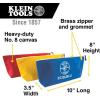 imageKlein Tools 5539NAT Zipper Bag Canvas Tool Pouch is 10Inch Consumables Bag for Storing Parts Brass Grommet for Easy Hanging NaturalRedBlueYellow