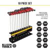 imageKlein Tools JTH910E THandle Hex Key Set SAE Inch Sizes Allen Wrench Set with 9Inch Blades Stand Included 10Piece