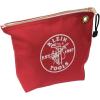 imageKlein Tools 5539NAT Zipper Bag Canvas Tool Pouch is 10Inch Consumables Bag for Storing Parts Brass Grommet for Easy Hanging NaturalRed