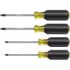 imageKlein Tools 85664 Screwdriver Set Made in USA Square Recess with Color Coded Handles and Heat Treated Chrome Plated Shafts 4Piece