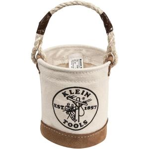imageKlein Tools 5104MINI Mini Tool Bucket AllPurpose Tool Bucket with LeatherBottom Nuts and Bolt Bag with Reinforced Rope Handle Small Utility PouchBucket