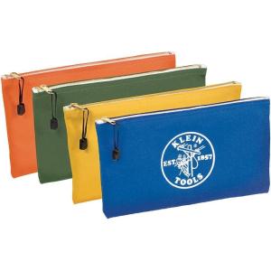 imageKlein Tools 5140 Canvas Zipper Bag Tool Pouch Bank Deposit Utility Bag 125 x 7Inch OliveOrangeBlueYellow 4PackOlive  Orange  Blue  Yellow