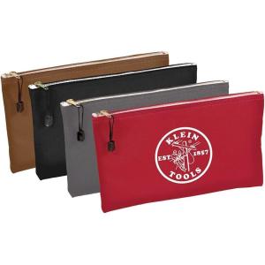 imageKlein Tools 5140 Canvas Zipper Bag Tool Pouch Bank Deposit Utility Bag 125 x 7Inch OliveOrangeBlueYellow 4PackRed  Gray  Black  Brown
