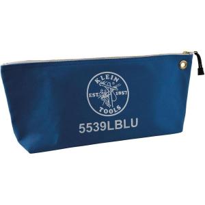 imageKlein Tools 5539LBLU Zipper Bag Large 16Inch Canvas Tool Pouch for Tool Storage with Brass Zipper and Grommet for Hanging BlueBlue