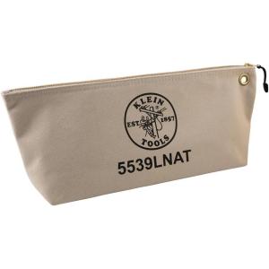 imageKlein Tools 5539LBLU Zipper Bag Large 16Inch Canvas Tool Pouch for Tool Storage with Brass Zipper and Grommet for Hanging BlueNatural