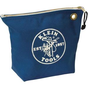 imageKlein Tools 5539NAT Zipper Bag Canvas Tool Pouch is 10Inch Consumables Bag for Storing Parts Brass Grommet for Easy Hanging NaturalBlue