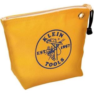 imageKlein Tools 5539NAT Zipper Bag Canvas Tool Pouch is 10Inch Consumables Bag for Storing Parts Brass Grommet for Easy Hanging NaturalYellow