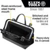 imageKlein Tools 510212BLK Heavy Duty Black Canvas Tool Bag Tool Tote MultiPurpose Bag with Wide Hinged Opening and Leather Handles 12Inch