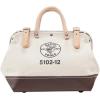 imageKlein Tools 510216 Heavy Duty Natural Canvas Tool Bag Tool Tote MultiPurpose Bag with Wide Hinged Opening and Leather Handles 16Inch12Inch