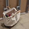 imageKlein Tools 510216 Heavy Duty Natural Canvas Tool Bag Tool Tote MultiPurpose Bag with Wide Hinged Opening and Leather Handles 16Inch18Inch