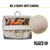 imageKlein Tools 510216 Heavy Duty Natural Canvas Tool Bag Tool Tote MultiPurpose Bag with Wide Hinged Opening and Leather Handles 16Inch18Inch