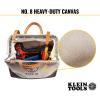 imageKlein Tools 510218 Heavy Duty Natural Canvas Tool Bag Tool Tote MultiPurpose Bag with Wide Hinged Opening and Leather Handles 18Inch12Inch