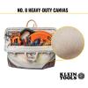 imageKlein Tools 510224 Heavy Duty Natural Canvas Tool Bag Tool Tote MultiPurpose Bag with Wide Hinged Opening and Leather Handles 24Inch20Inch