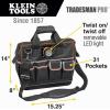 imageKlein Tools 55431 Tool Bag with Molded Bottom Padded Shoulder Strap and Lighted Tool Storage with 31 PocketsLighted Tool Bag
