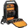 imageKlein Tools 55604 Rolling Tool Backpack Tool Bag with 28 Pockets Heavy Duty Retractable Handle Large Storage Interior 3Inch WheelsTool Backpack