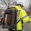 imageKlein Tools 55604 Rolling Tool Backpack Tool Bag with 28 Pockets Heavy Duty Retractable Handle Large Storage Interior 3Inch WheelsTool Backpack