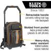 imageKlein Tools 55604 Rolling Tool Backpack Tool Bag with 28 Pockets Heavy Duty Retractable Handle Large Storage Interior 3Inch WheelsTool Backpack