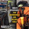 imageKlein Tools 55665 Ironworker and Welder Backpack Fire Resistant Exterior 27 Pockets Hold Welding Helmet Hard Hat 36Inch Connecting Bar