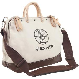 imageKlein Tools 510218SP Deluxe Canvas Tool Bag Made of Natural Canvas with 13 Interior Pockets and Detachable Shoulder Strap 18Inch14Inch