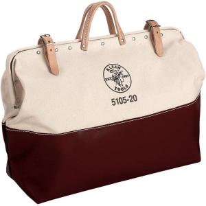 imageKlein Tools 510524 Tool Bag Heavy Duty Canvas Tool Storage with MoistureResistant Vinyl Bottom and Steel Frame for Rugged Use 24Inch20Inch