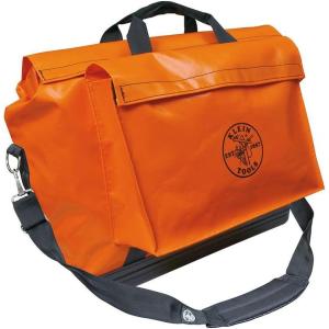 imageKlein Tools 5181ORA Large Vinyl Equipment Bag Made in USA Detachable Shoulder Strap with Two HeavyDuty SideAction Buckles Orange