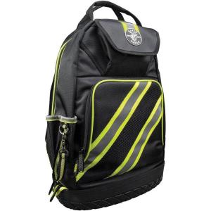imageKlein Tools 55597 Tool Bag Backpack Tradesman Pro Tool Organizer with 39 Pockets Reflective Hi Viz Padded Shoulder Straps Molded Base