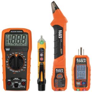 imageKlein Tools 69355 Digital Multimeter Premium Electrical Test Kit with NonContact Voltage Tester Receptacle Tester Test LeadsHome Tester 4Piece Kit with Circuit Finder