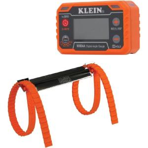 imageKlein Tools 80155 2Piece Digital Electronic Level and Angle Gauge Set with LED Angle Alert Plumbers Kit Straps 090 and 0180 DegreesKit