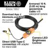 imageKlein Tools ET16 Borescope 9 mm 10Foot Armored Waterproof Gooseneck Snake LED Lights Endoscope Digital Inspection Camera for Android Phones