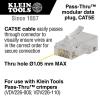 imageKlein Tools VDV826702 PassThru Modular Data Plug RJ45 CAT5E Gold Plated Pass Through Connectors 50PackQuantity 10 Pack of 2