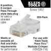 imageKlein Tools VDV826703 PassThru Modular Data Plug RJ45 CAT6 Gold Plated Pass Through Connectors 50PackQuantity  200 Connectors