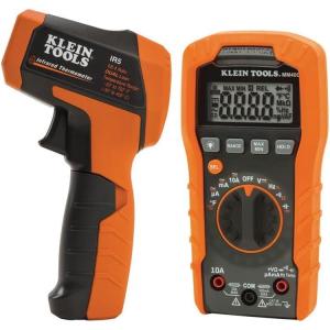 imageKlein Tools 80063 Multimeter and IR Thermometer 2Piece Electrical and Temperature Test Kit with Test Leads Thermocouple Pouch Batteries