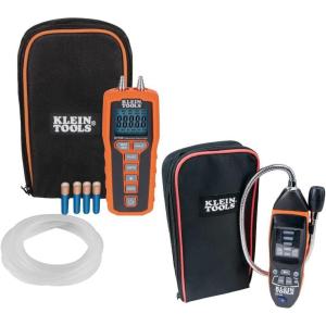 imageKlein Tools 80142 Gas Leak Detector Kit Combustible Gas Detector and Digital Manometer HVAC Pressure Tester DualPort 2Piece