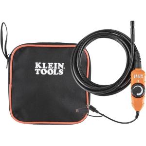 imageKlein Tools ET16 Borescope 9 mm 10Foot Armored Waterproof Gooseneck Snake LED Lights Endoscope Digital Inspection Camera for Android Phones