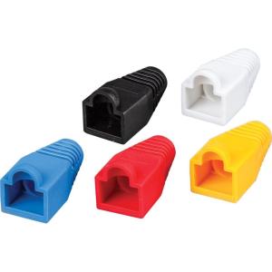 imageKlein Tools VDV824650 CAT6 CAT5e Data Ethernet Network RJ45 Terminated Strain Relief Boots Latch Protection Color Coded 100PackBoot