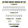 imageKlein Tools 33801 Impact Driver Bit Set with Magnetic Nut Drivers ProFlex S2 Steel Phillips Slotted Square TORX Bits with Case MODBox Compatible 40Piece