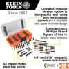 imageKlein Tools 33801 Impact Driver Bit Set with Magnetic Nut Drivers ProFlex S2 Steel Phillips Slotted Square TORX Bits with Case MODBox Compatible 40Piece