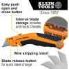 imageKlein Tools 44133 Heavy Duty Utility Knife Retractable Adjustable with Wire Stripper KleinKurve Handle