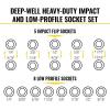 imageKlein Tools 65240 KNECT Impact DeepWell Flip Socket and LowProfile Pass Through Socket Set SAE 20Piece MODbox Case 14Inch and 38Inch Drive