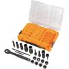 imageKlein Tools 65240 KNECT Impact DeepWell Flip Socket and LowProfile Pass Through Socket Set SAE 20Piece MODbox Case 14Inch and 38Inch Drive