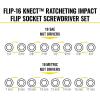 imageKlein Tools 65242 KNECT Impact Socket Set Ratcheting Screwdriver Set 14Inch Drive SAE and Metric Flip Sockets 16 Hex Sizes Adapters MODbox Case